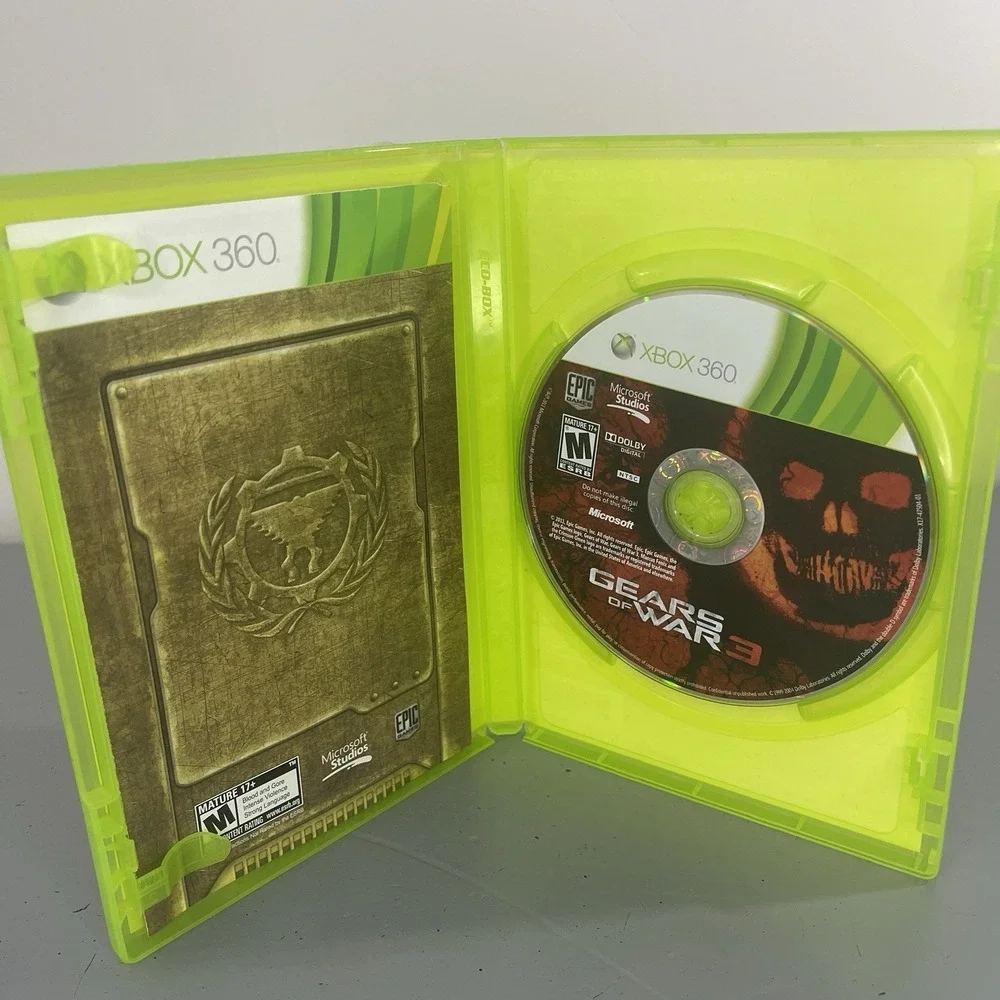 Gears of War 3‎ (Xbox 360, 2011) Video Game Microsoft Mature 17+ Used With Case